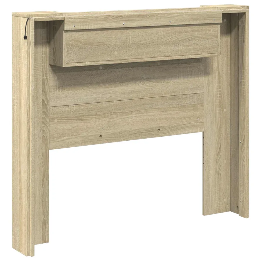 Tête de lit de rangement avec LED Chêne Sonoma - 7
