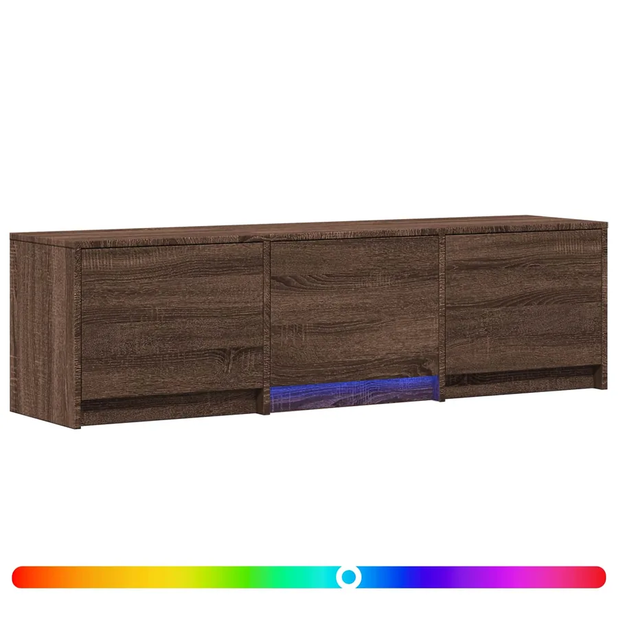 Meuble TV avec LED 140 x 34 x 40 cm Chêne brun - 2