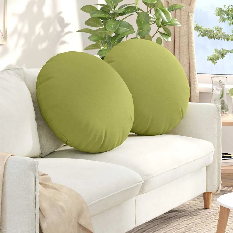 Coussins de siège 2 pcs Vert clair Ø80 x 29 cm tissu
