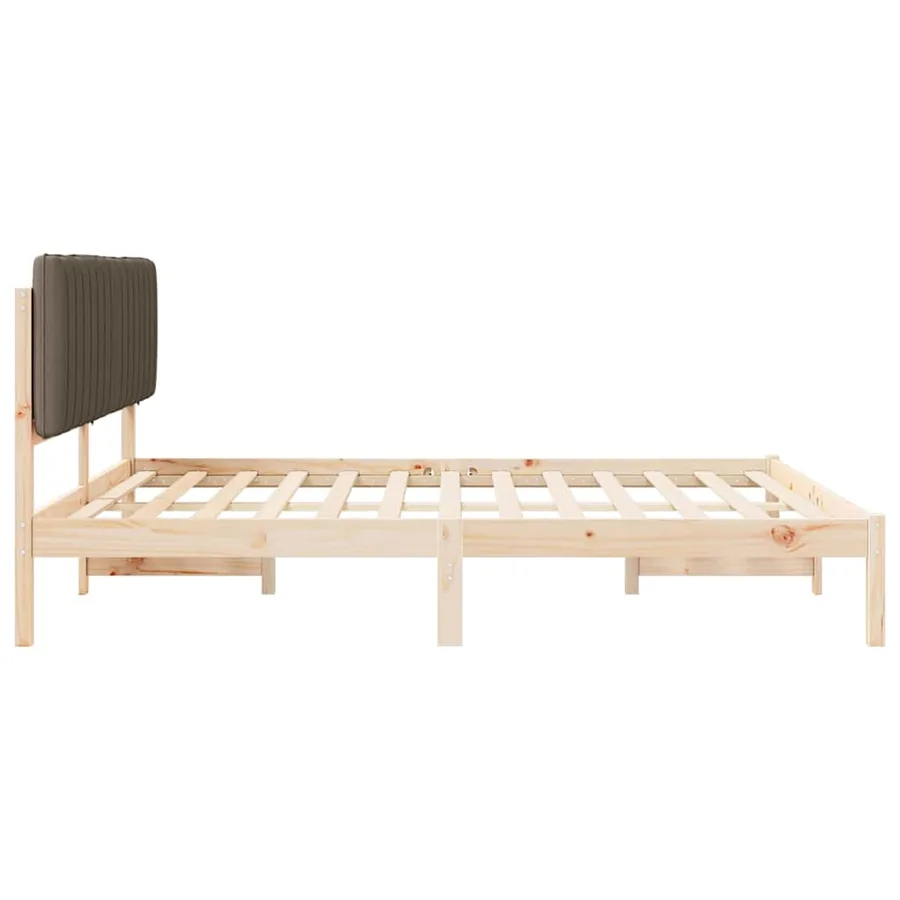 Cadre de lit avec tête de lit rembourrée Taupe 180 x 200 cm - 6