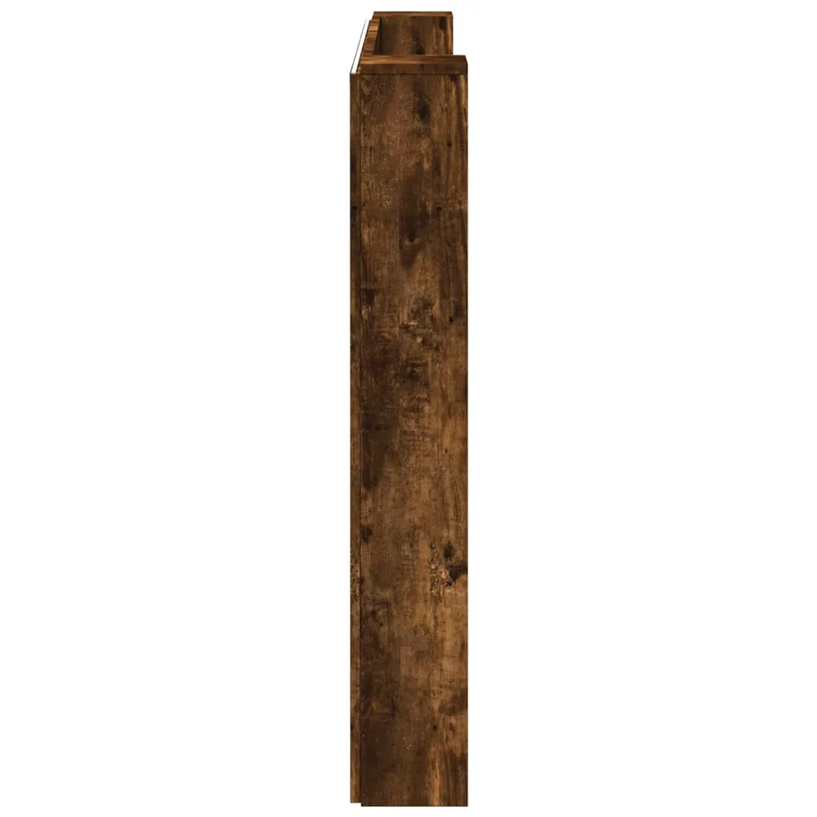 Tête de lit de rangement avec LED Chêne fumé Bois d'ingénierie - 6