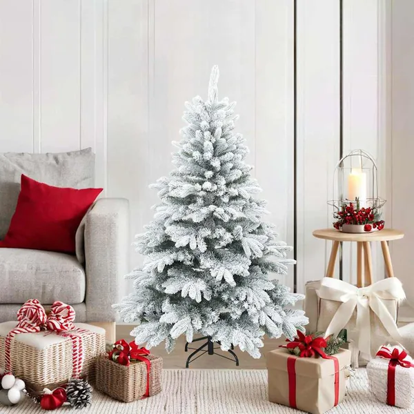 Sapin de Noël artificiel à branches pliantes, duveteux de neige