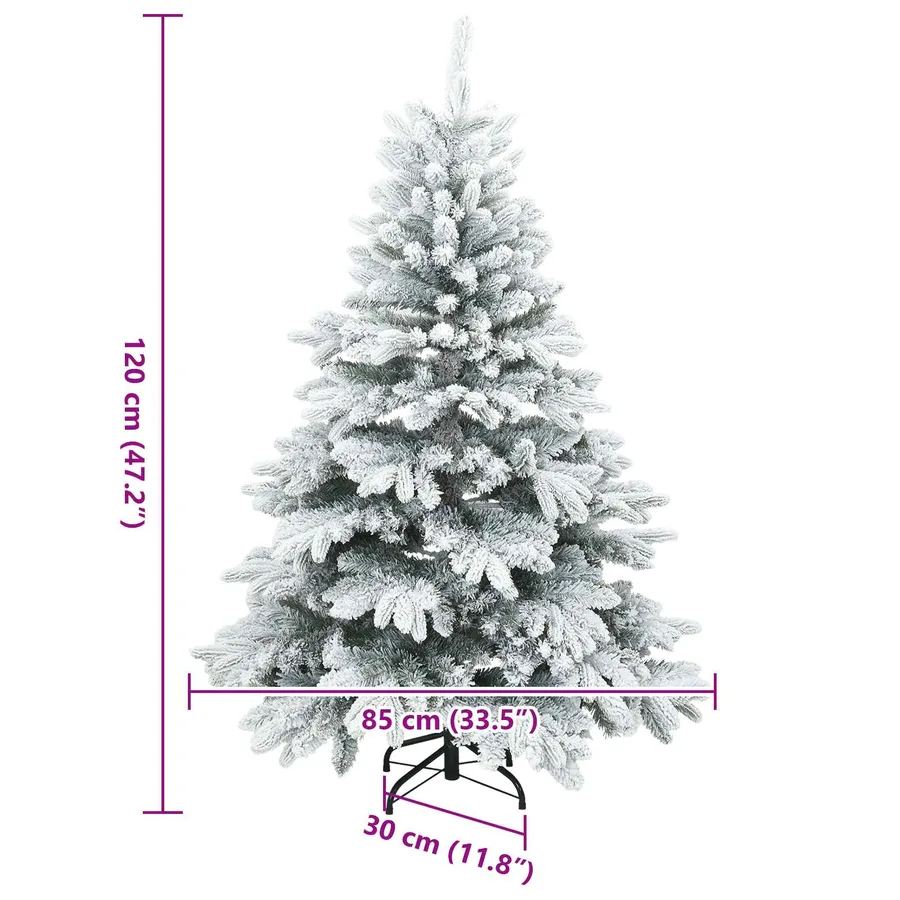 Sapin de Noël artificiel à branches pliantes, duveteux de neige - 9