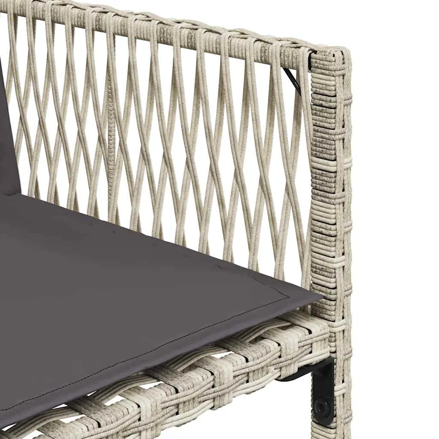 Ensemble à manger de jardin et coussins 9 pcs gris clair rotin - 10