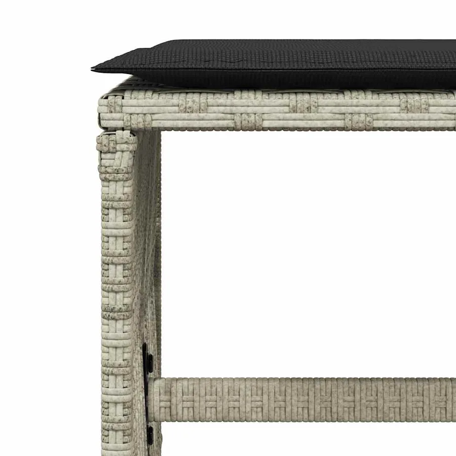 Ensemble à manger de jardin et coussins 9 pcs gris clair rotin - 8