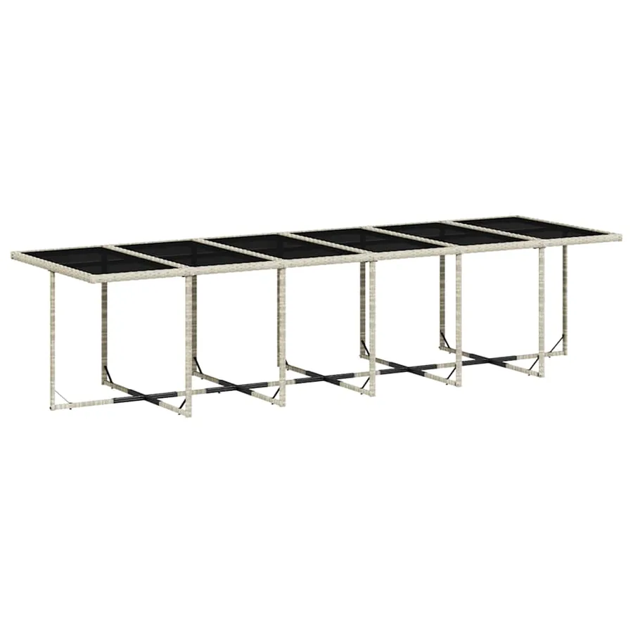 Ensemble à manger de jardin et coussins 17 pcs gris clair rotin - 3