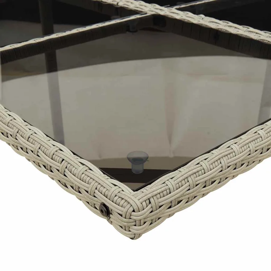 Ensemble à manger de jardin et coussins 15 pcs gris clair rotin - 7