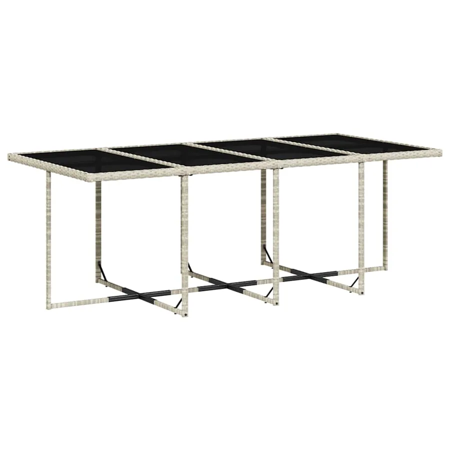 Ensemble à manger de jardin et coussins 13 pcs gris clair rotin - 3