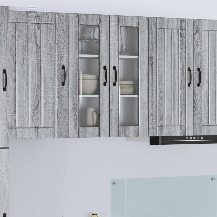 Cabinet en verre mural LUCCA Sonoma gris 60 x 31 x 80 cm