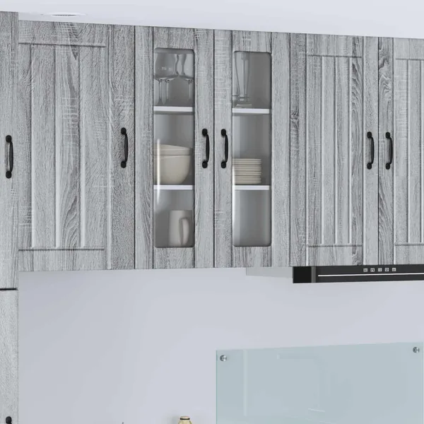 Cabinet en verre mural LUCCA Sonoma gris 60 x 31 x 80 cm