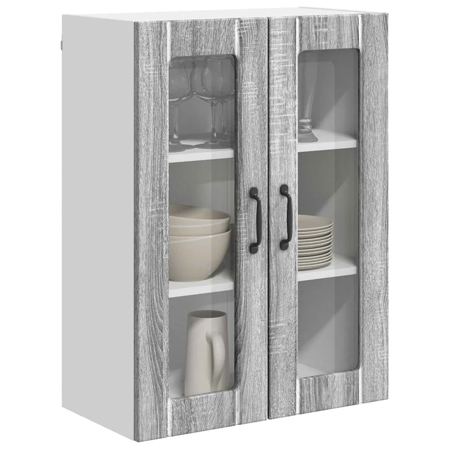 Cabinet en verre mural LUCCA Sonoma gris 60 x 31 x 80 cm - 3