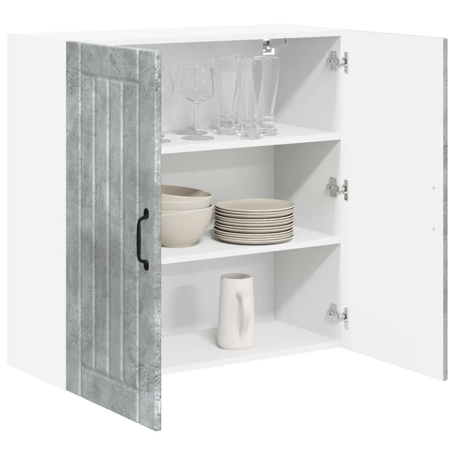 Meuble mural LUCCA Gris béton 80 x 31 x 80 cm Bois d'ingénierie - 3