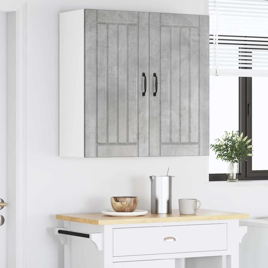 Meuble mural LUCCA Gris béton 80 x 31 x 80 cm Bois d'ingénierie - 4