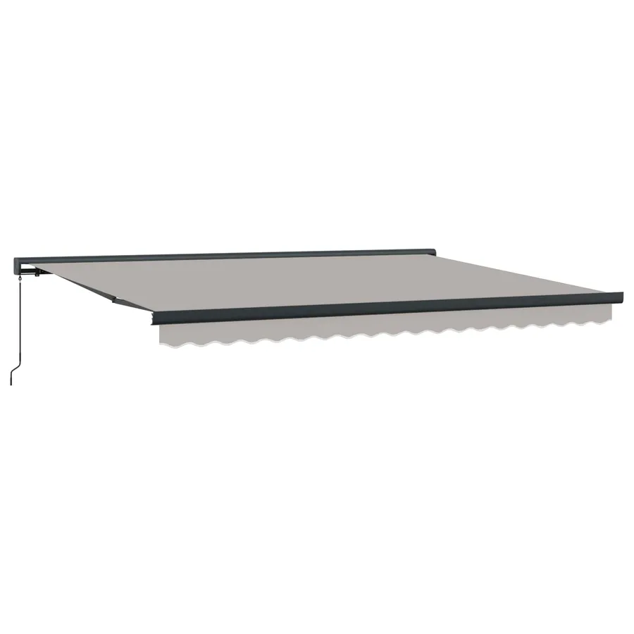 Auvent Rétractable Gris clair 4 × 3 m Toile et Aluminium - 2
