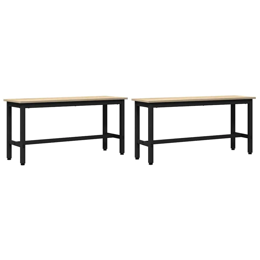 Banc de salle à manger 2 pcs Chêne Sonoma 100 x 32,5 x 48,5 cm - 2