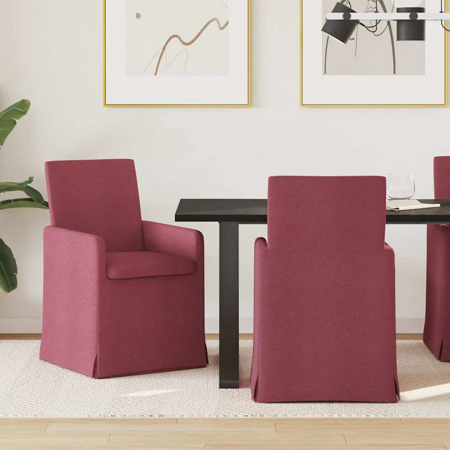 Chaises de salle à manger 2 pcs Bordeaux 57 x 67 x 95 cm tissu
