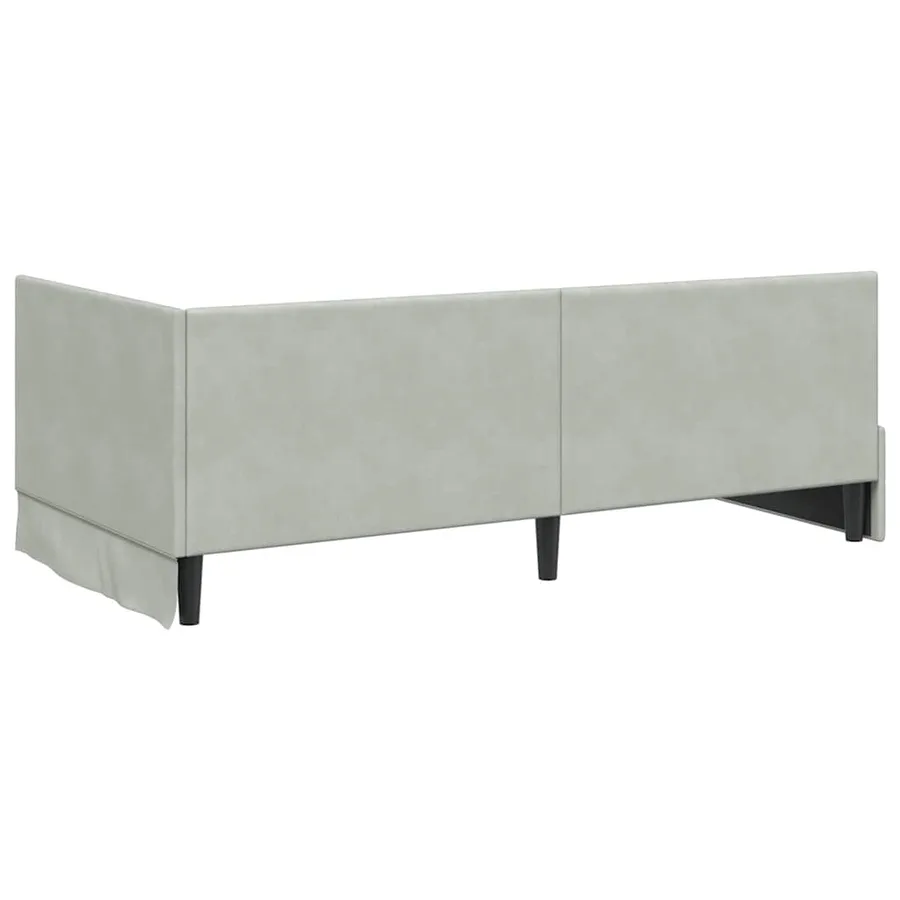 Cadre de lit d'angle Gris clair 90 cm x 200 cm Velours - 7