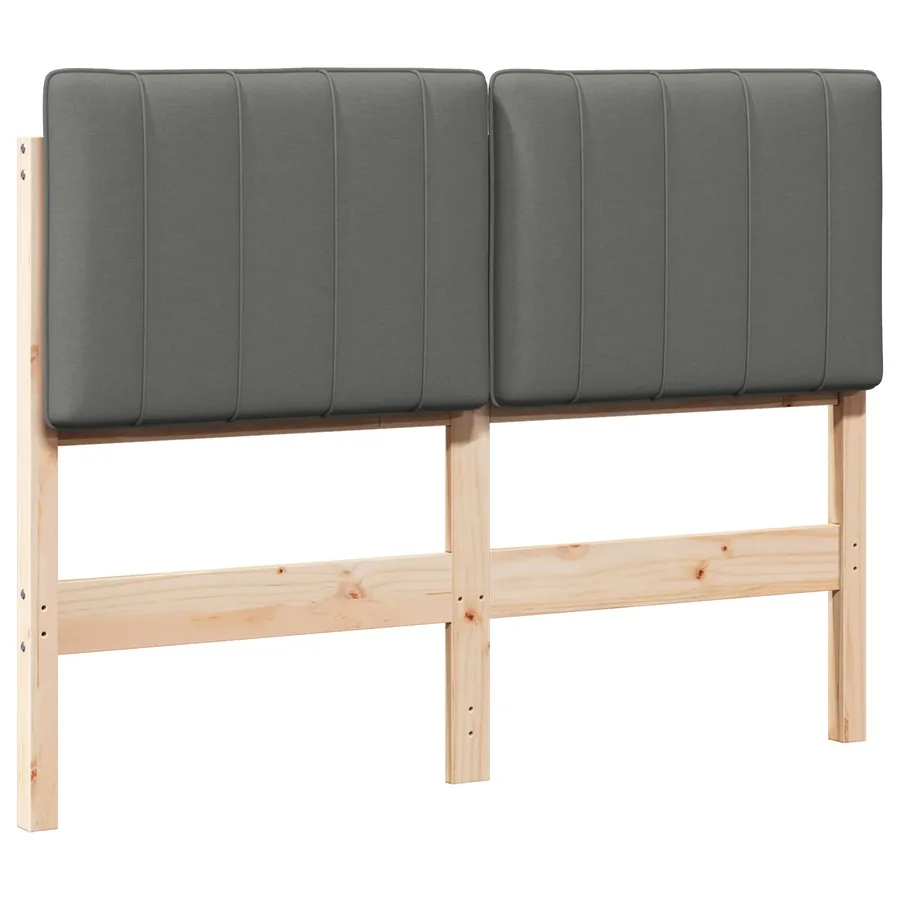 Tête de lit capitonnée Marron et gris clair 120 cm Pin massif - 2