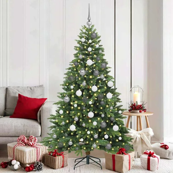 Sapin de Noël artificiel avec 300 LED Vert 180 cm PE et PVC