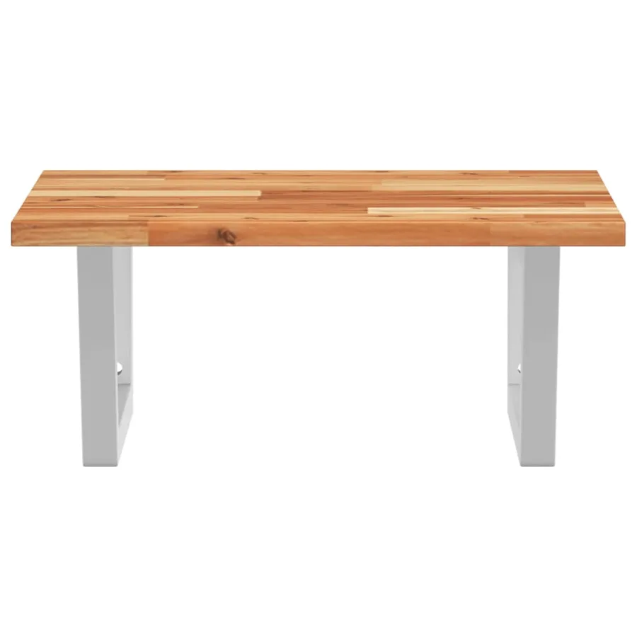 Étagère de vasque murale acier et bois massif d'acacia - 4