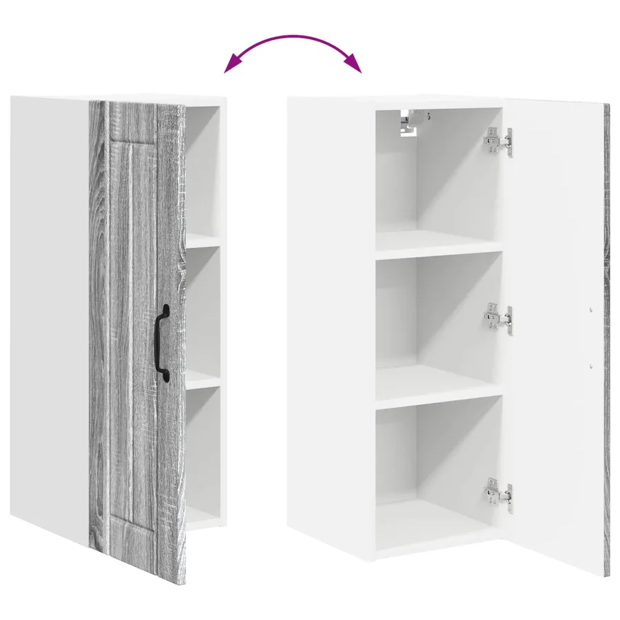 Meuble mural LUCCA 2 pcs Sonoma gris 30 x 31 x 80 cm - 12