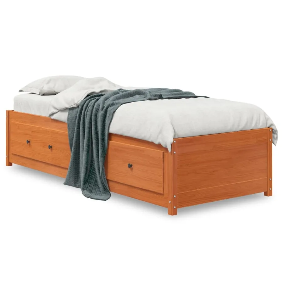 Lit de jour sans matelas cire marron 90x200 cm bois pin massif - 2