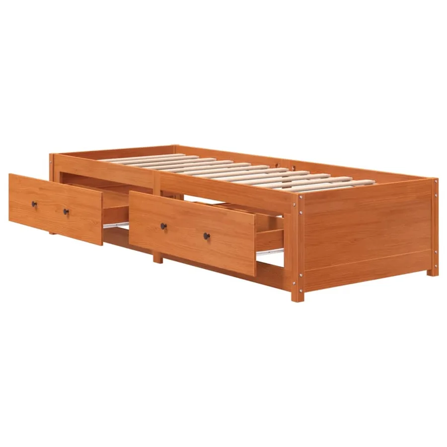 Lit de jour sans matelas cire marron 90x200 cm bois pin massif - 7