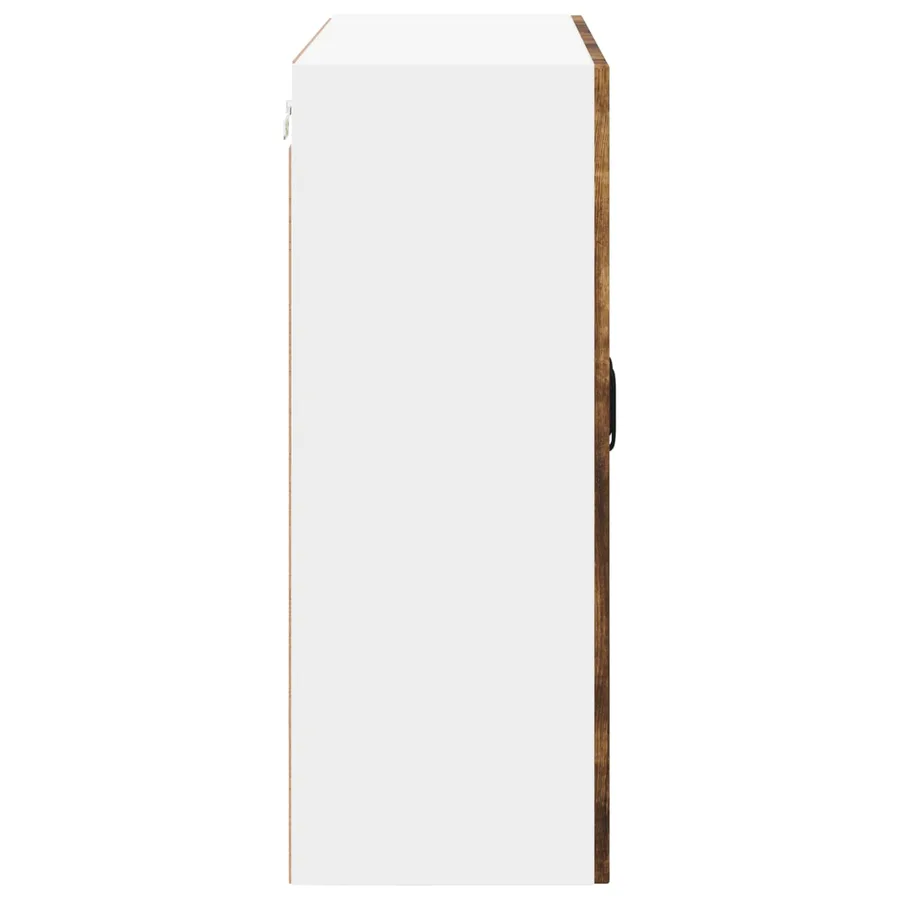 Cabinet en verre mural LUCCA Chêne fumé 80 x 31 x 80 cm - 7