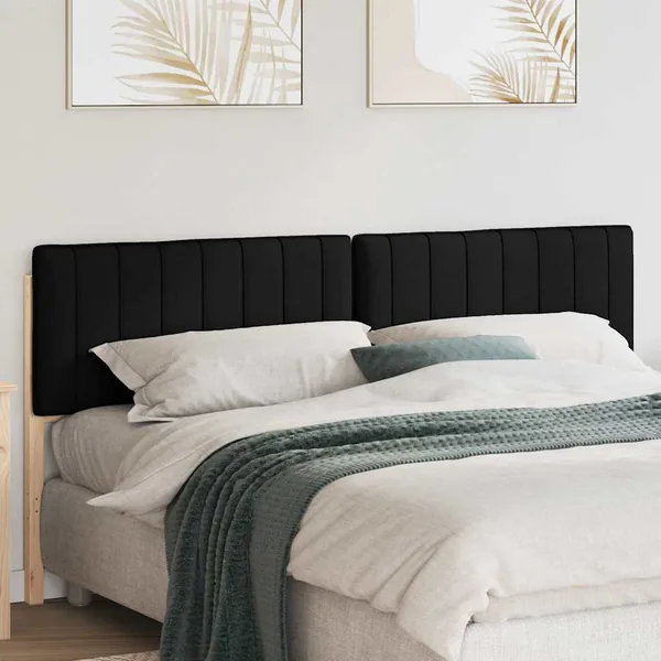 Tête de lit capitonnée Marron et Noir 200 cm Pin massif