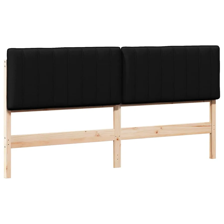 Tête de lit capitonnée Marron et Noir 200 cm Pin massif - 2