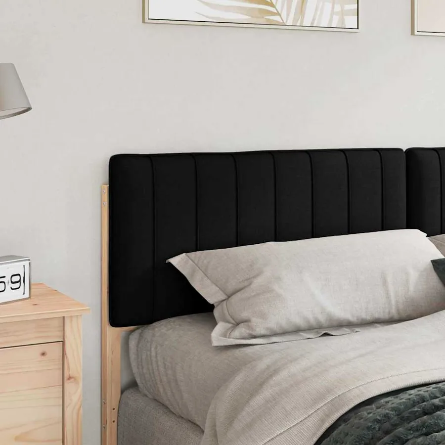 Tête de lit capitonnée Marron et Noir 200 cm Pin massif - 3