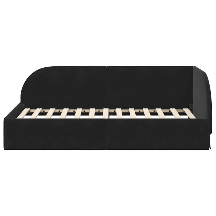 Cadre de lit d'angle Noir 80 cm x 200 cm Velours - 5