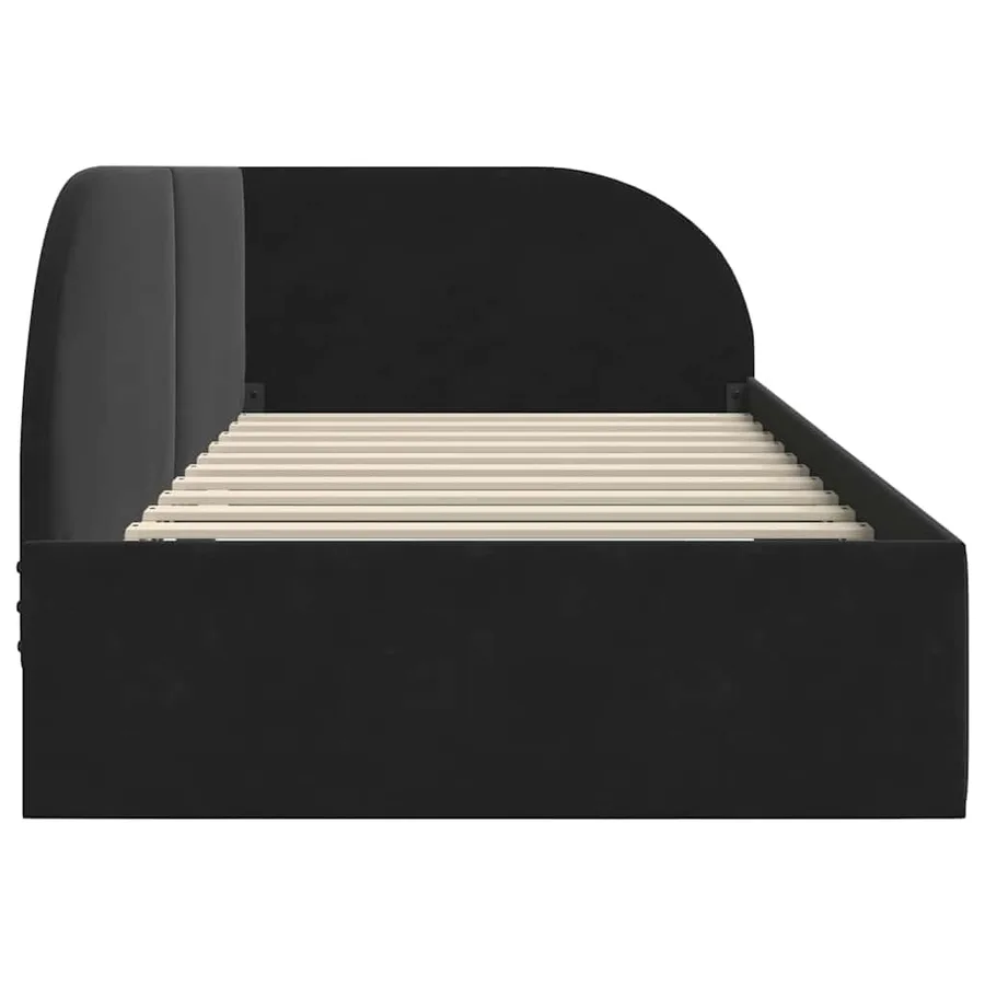 Cadre de lit d'angle Noir 80 cm x 200 cm Velours - 6