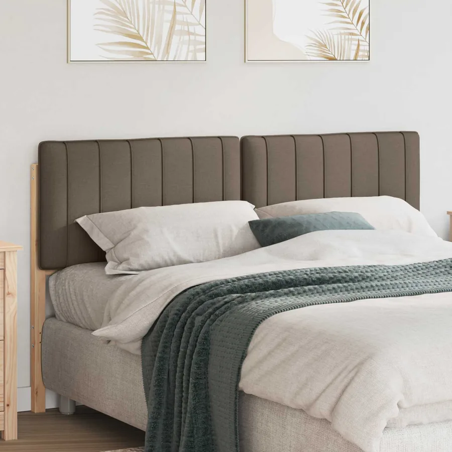 Tête de lit capitonnée Marron et Taupe 150 cm Pin massif