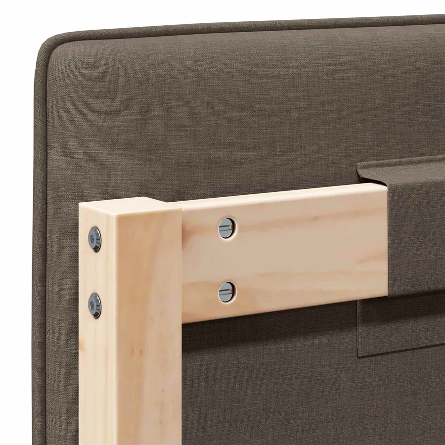 Tête de lit capitonnée Marron et Taupe 150 cm Pin massif - 10