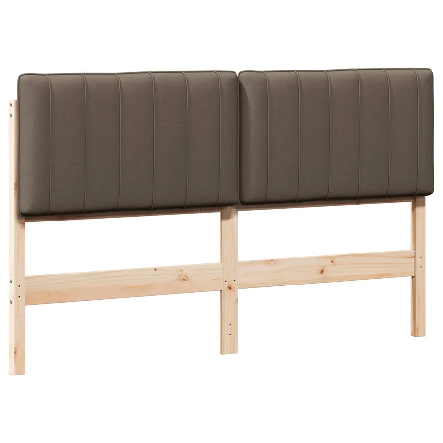 Tête de lit capitonnée Marron et Taupe 150 cm Pin massif - 2