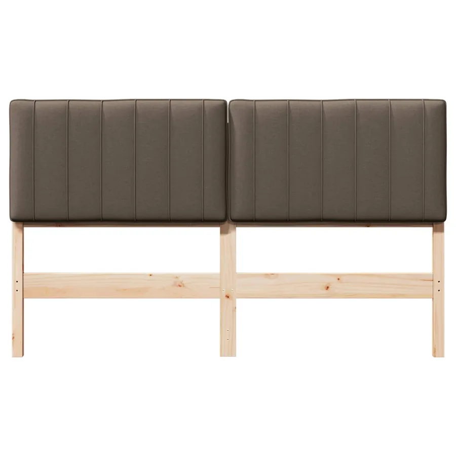 Tête de lit capitonnée Marron et Taupe 150 cm Pin massif - 4