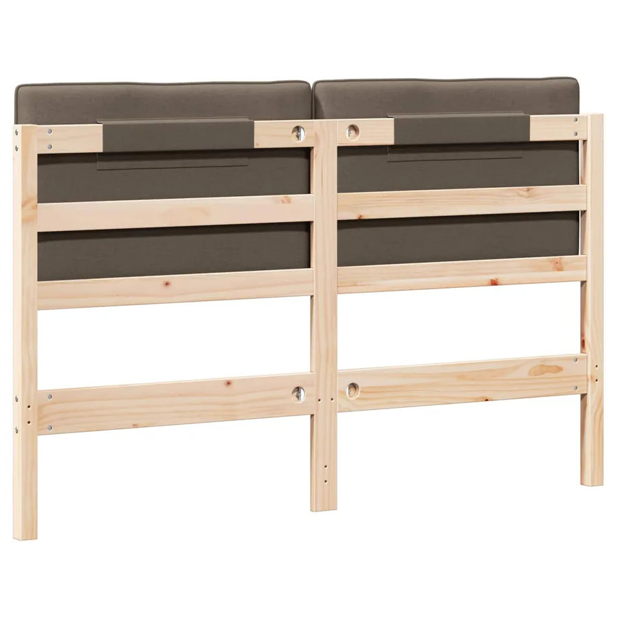 Tête de lit capitonnée Marron et Taupe 150 cm Pin massif - 6