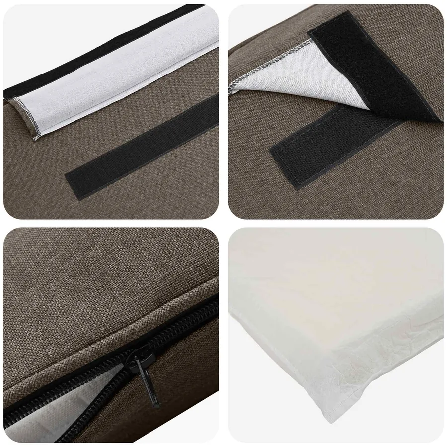 Tête de lit capitonnée Marron et Taupe 150 cm Pin massif - 7