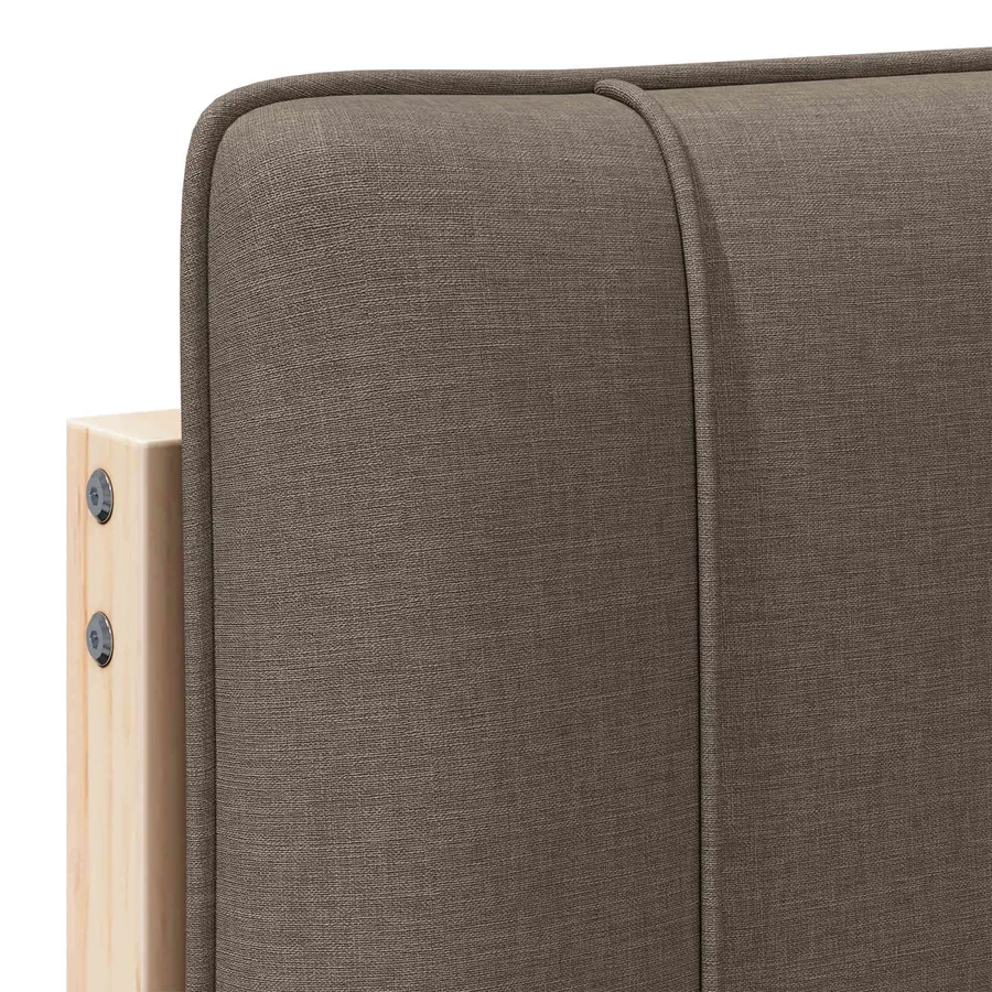 Tête de lit capitonnée Marron et Taupe 150 cm Pin massif - 9