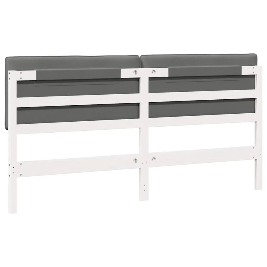 Tête de lit capitonnée Blanc et gris clair 200 cm Pin massif - 6