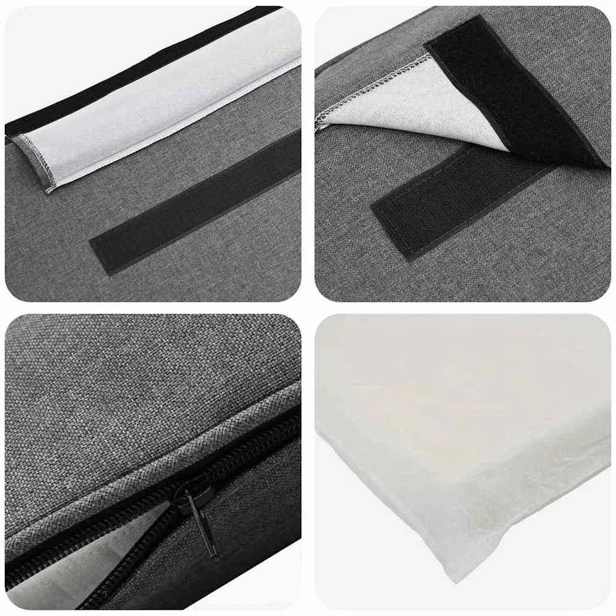 Tête de lit capitonnée Blanc et gris clair 200 cm Pin massif - 7