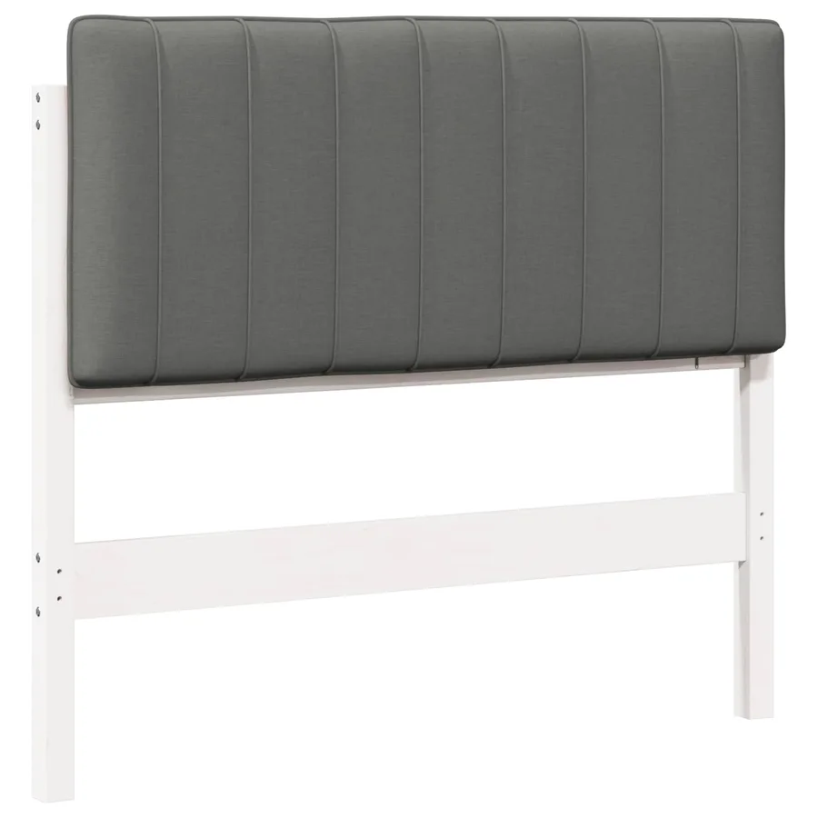Tête de lit capitonnée Blanc et gris clair 100 cm Pin massif - 2