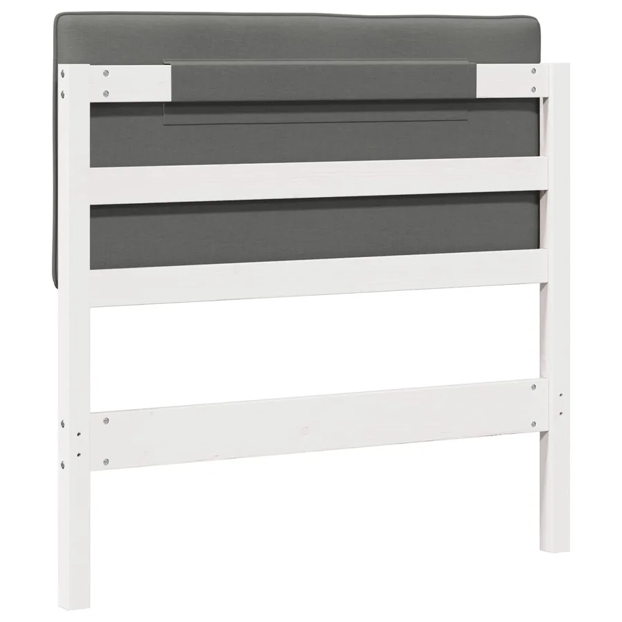 Tête de lit capitonnée Blanc et gris clair 100 cm Pin massif - 6
