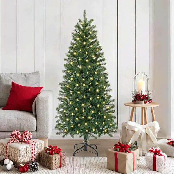 Sapin de Noël artificiel avec 150 LED Vert 150 cm PE et PVC