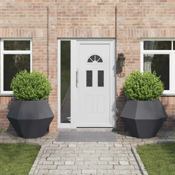 Jardinière 2 pc Anthracite 100 x 100 x 80 cm Acier