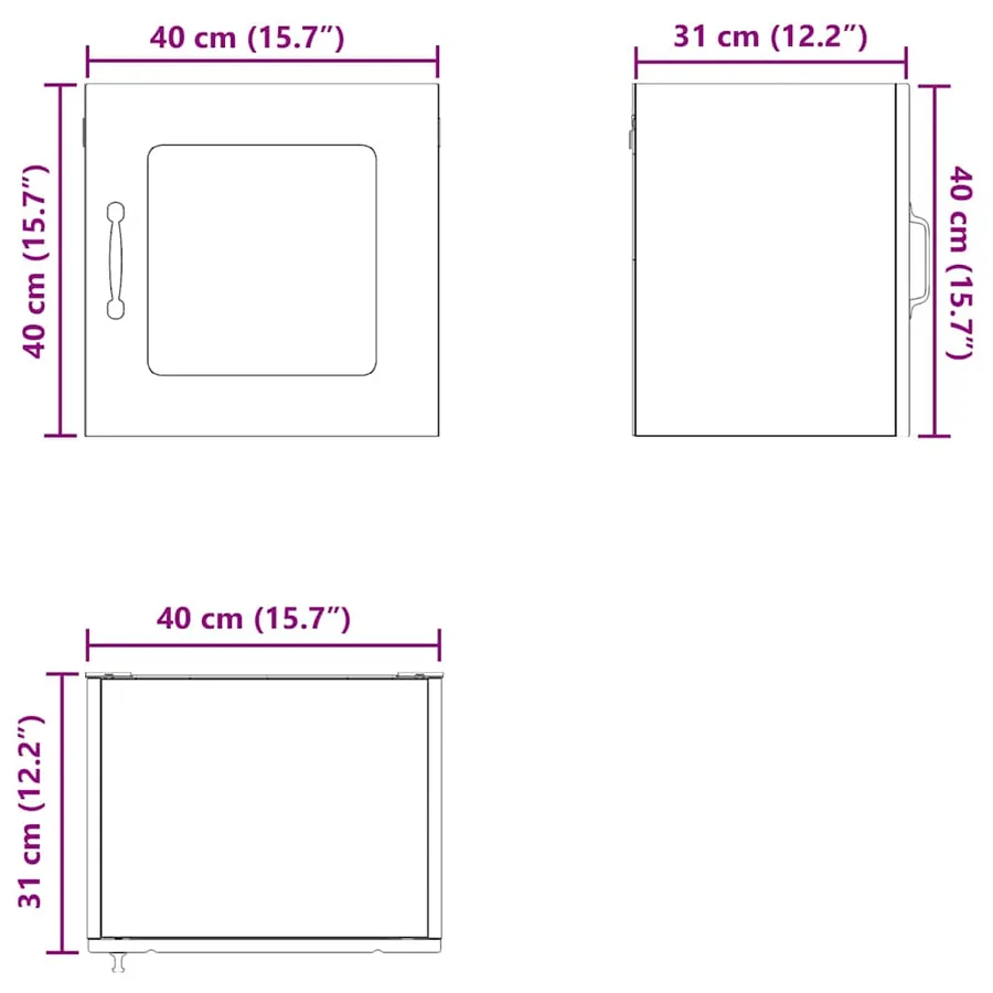 Cabinet en verre mural LUCCA 2 pcs Blanc brillant - 15