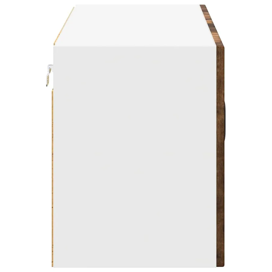 Cabinet en verre mural LUCCA Chêne fumé 80 x 31 x 40 cm - 7