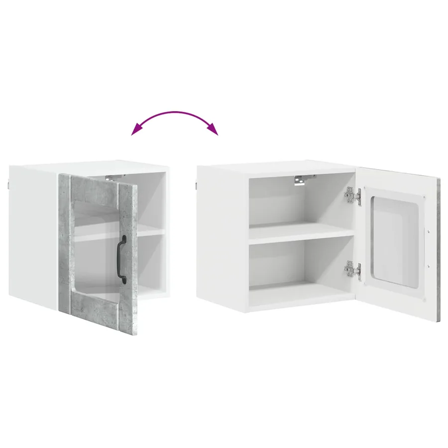 Cabinet en verre mural LUCCA 2 pcs Gris béton 40 x 31 x 40 cm - 12