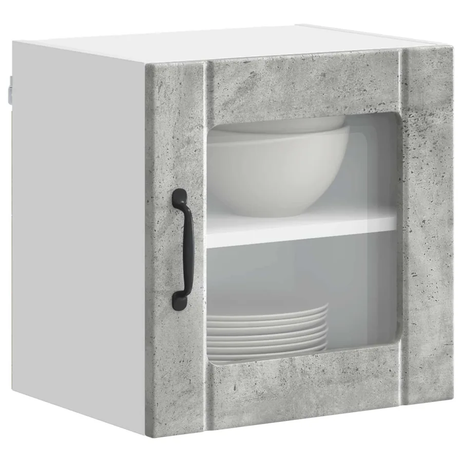 Cabinet en verre mural LUCCA 2 pcs Gris béton 40 x 31 x 40 cm - 3